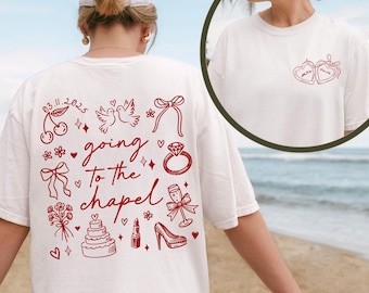Camisa de novia personalizada "Ir a la capilla", atuendo para el día de la boda, regalo para recién comprometidas, futura esposa, camisa de novia personalizada.