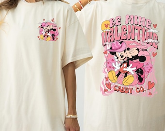 Camiseta vintage de Mickey y Minnie con colores de San Valentín, camiseta Disneyland Love, sudadera de San Valentín, camiseta Disney Lover Valentines