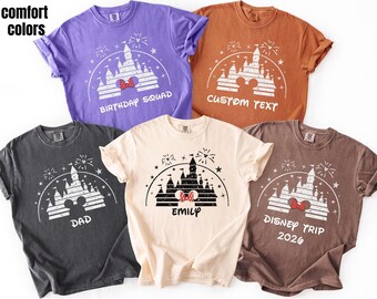 Comfort Colors Custom Disney 2026 Shirt, Matching Family Shirt, Disney Vacation Shirt, Disneyworld Trip Tshirt, Disneyland 2026 Toddler Kids