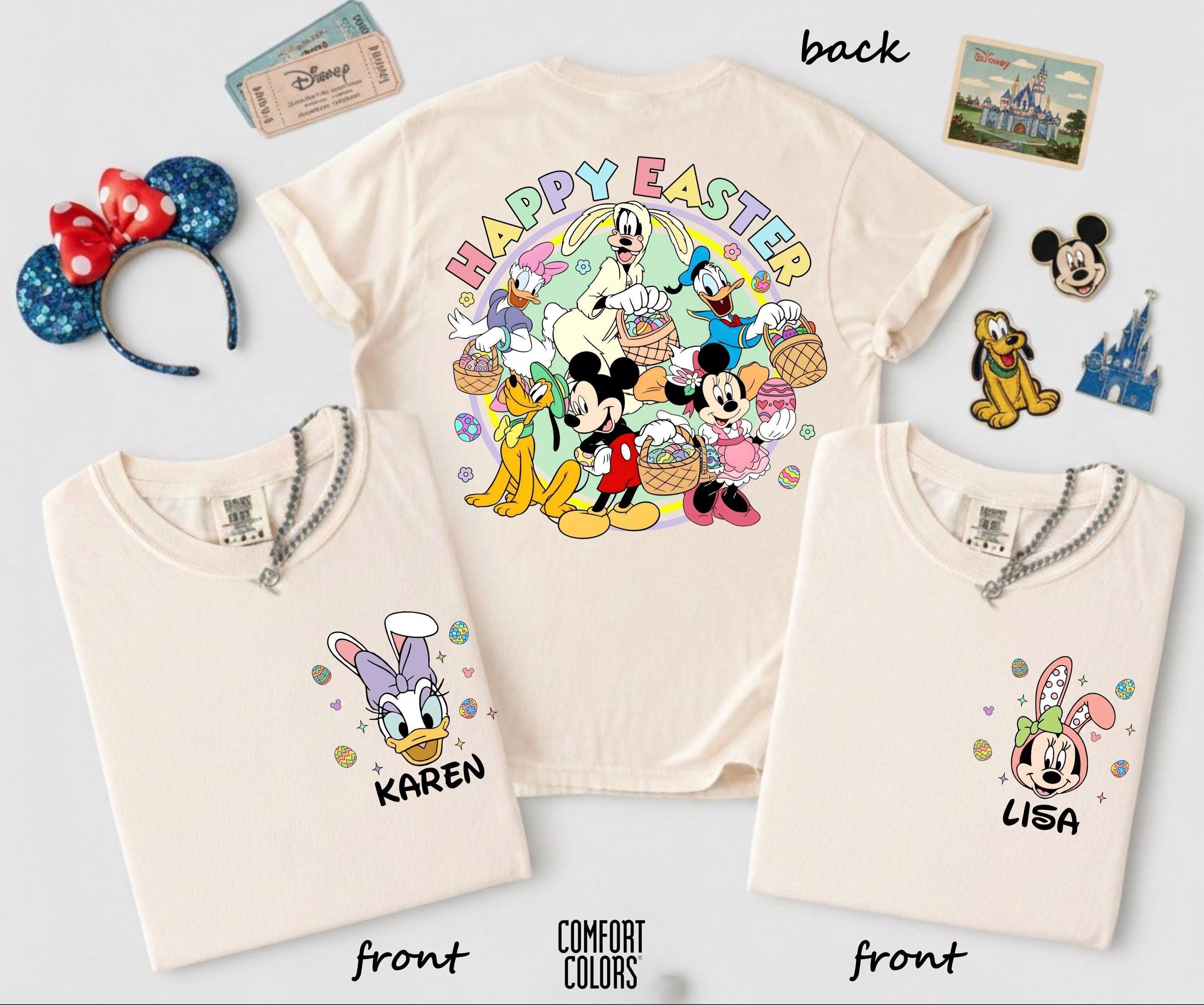 Discover Custom Disney Easter Shirt 2026 Mickey & Friends Bunny Ears Tee Disney Easter Disneyland Shirt Easter Gift Disney Family Matching Easter Tee