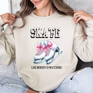Ice Skating Sweatshirt, Love Skating Shirt, Women&#39;s Ice Skating Hoodie, Trendy Ice Skater Sweater, Ice Skating Gift,Figure Skating Hoodie