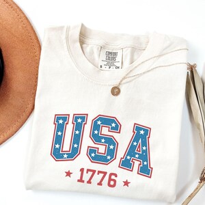 Retro USA Comfort Colors Shirt, 4th of July Tshirt, America Fourth Tee, Womens 4th of July Shirt, America Patriotic Shirt,Independence Day