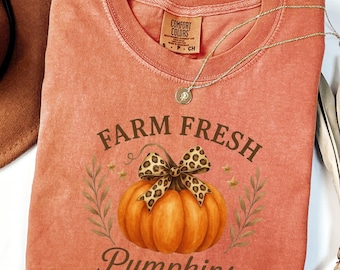Comfort Colors Floral Pumpkin Shirt: Farm Fresh Fall Apparel
