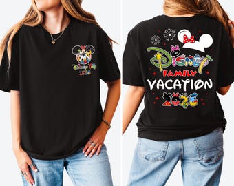 Disney 2026 Familienurlaub Shirts, Mickey Schloss 2026 Shirts, Disneyland Familien Reise Shirt, benutzerdefinierte Mickey Trip Shirt