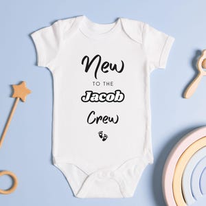 Personalized New To The Crew Onesie®, New To The Crew Custom Baby Bodysuit, New To The Crew Toddler Shirt, Baby Shower Gift, New To The Crew