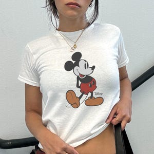 Retro Mickey Disney Baby Tee, Classic Mickey Baby Tee, Y2k 90s Style Mickey Mouse Tee