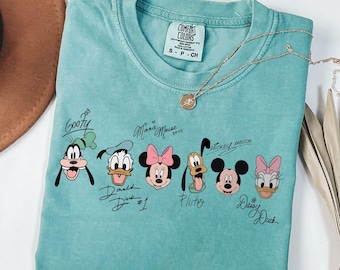 Vintage Mickey and Friends Signatures Shirt, Magical Sweatshirt, Disney Characters Tee, Disney Mouse Head Tee, Mickey & Co Gift, Disney Tee
