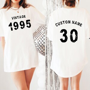 Comfort Colors® Custom Vintage Name And Year,Custom Shirt With Personalized 30th Birthday Gift Vintage 30th Birthday Party Vintage 1995 Tee