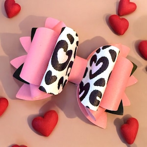 Pink and black heart bow for tumbler. Ruby Hearts, Sweet Hearts, Valentine’s Day, Pink GOAT tumbler Fits popular tumbler brands