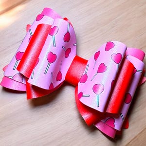 Heart lollipop Red and pink bow for tumbler  Ruby Hearts, Sweet Hearts, Valentine’s Day Fits popular tumbler brands
