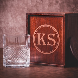 Personalized Whiskey Glass for Dad, Engraved Whiskey Glass and Box, Father&#39;s Day Gift, Birthday Gift for Dad, Anniversary Gifts for Husband
