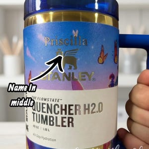 Vaso térmico personalizado Stitch Stanley de 40 oz, caja de regalo con aislamiento de Lilo & Stitch y tapa con pajita. imagen 7