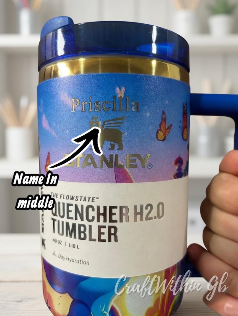 Vaso térmico personalizado Stitch Stanley de 40 oz, caja de regalo con aislamiento de Lilo & Stitch y tapa con pajita. imagen 7
