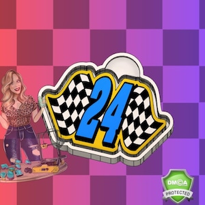 Racing 24 flag Silicone Freshie Mold