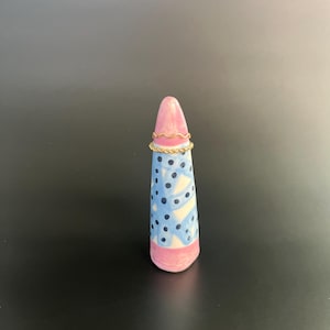 Hand-Painted Ceramic Ring Cone | Eclectic Ring Cone | Ring Tree | Gift For Her | Ceramic Ring Holder Cone | Pottery Ring Cone | Ring Display