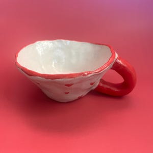 LOVE MUG | Gift for Her | Hand-painted Ceramic Mug | Handmade Coffee Mug | Valentines Mug | Aesthetic Cute Heart Mug | Handmade Ceramic Mug