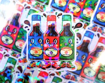 Soy sauce sticker | vinyl sticker, die-cut sticker, cute sticker, kawaii sticker , holographic sticker, food sticker, laptop sticker