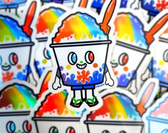 Shaved ice sticker | vinyl sticker, die-cut sticker, cute sticker, kawaii sticker , holographic sticker, food sticker, laptop sticker