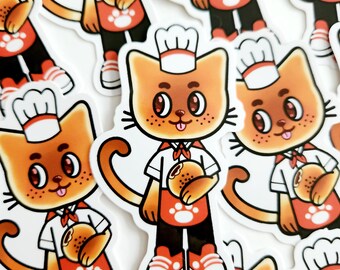 Anpan Brotkatze Aufkleber | Vinyl Aufkleber, gestanzter Aufkleber, Süßer Aufkleber, Kawaii Aufkleber, Katzen Aufkleber, Bäckerei Aufkleber, Laptop Aufkleber