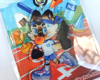 School uniform sports cat keycharm | acrylic keycharm, cute cat keychain, kawaii keychains, siamese cat, gift for cat lover