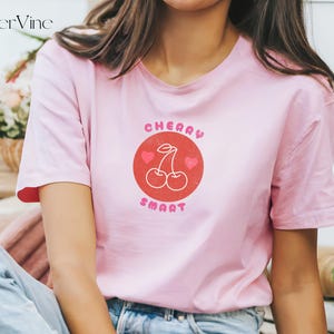 Cherry Smart T-Shirt, Cherry Shirt, Gift For Friends, Retro Cherry Shirt, Gift For Women, Fruit Shirt, Gift For Daughter, Gift for her
