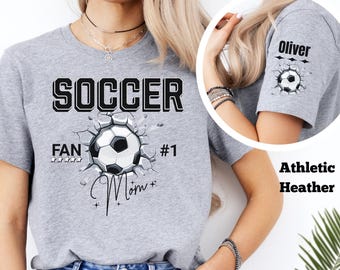 Custom Soccer Shirt, Personalized Soccer Mom Shirt, Customized Soccer Mom Gift, Soccer Mom Shirt, Soccer Mom Shirt With Kids Name