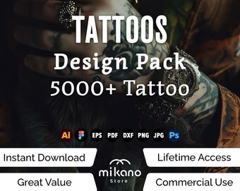 5000+ Tattoo Design Files, Flash Style Graphics Pack (ai, eps, pdf, dxf, png, jpg, psd)