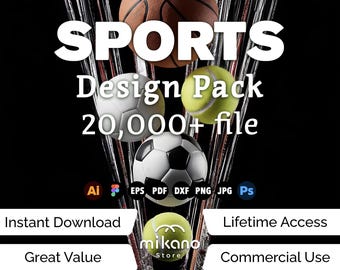 Sports Design Bundle, 20000+ Athlete Graphics (ai, eps, pdf, dxf, png, jpg, psd)
