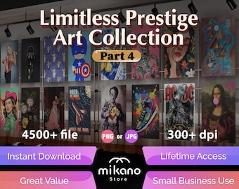 4500+ Digital Wall Art Bundle, Modern Vintage Abstract Prints (JPG PNG Download)