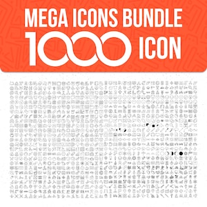 Icons SVG, PNG, PDF Mega Bundle - 1.000 Icons, Icons Canva, lineare Icons Set für Business, Medizin, Medien, Geld, Reisen, Teil 2