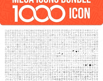1000 Icons Bundle SVG PNG EPS, Editable Vector Set (Digital Download) P2