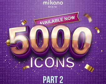 5000 Vector Icons, Glyph, Line, Gradient Styles (ai, eps, pdf, svg) (Digital Download)