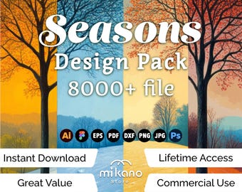 Seasons Design Bundle, 8000+ Nature Graphics (ai, eps, pdf, dxf, png, jpg, psd)