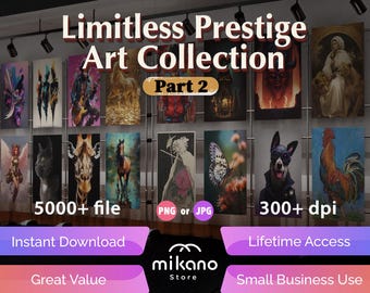 Fantasy Animal Art Bundle, 5000+ Printable Portraits, Gallery Wall Set (Digital Download)