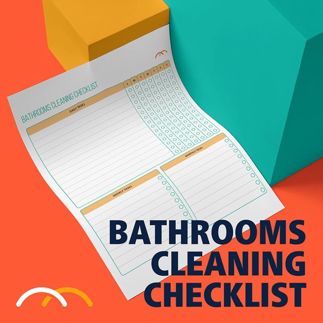 Bathrooms Cleaning Checklist Printable | Bathroom Cleaning Planner PDF ...