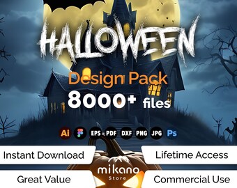 8000+ Halloween SVG Bundle | Spooky Icons, Pumpkins, Bats (Commercial Use)