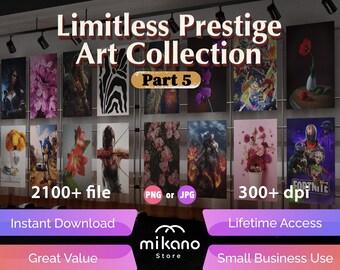 Eclectic Fantasy Floral Gaming Art Bundle: 2100+ High Res Prints (JPG/PNG)