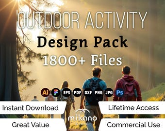Outdoor Activity Design Bundle, 1800+ Adventure Graphics (ai, eps, pdf, dxf, png, jpg, psd)
