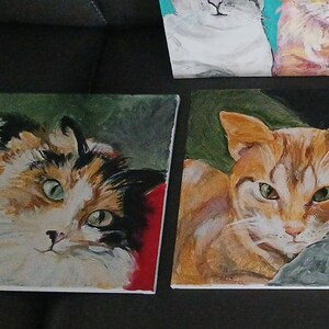 Custom Pet Memorial Portrait: Colorful Acrylic Dog or Cat Painting on Canvas painted from your photo Great Gift