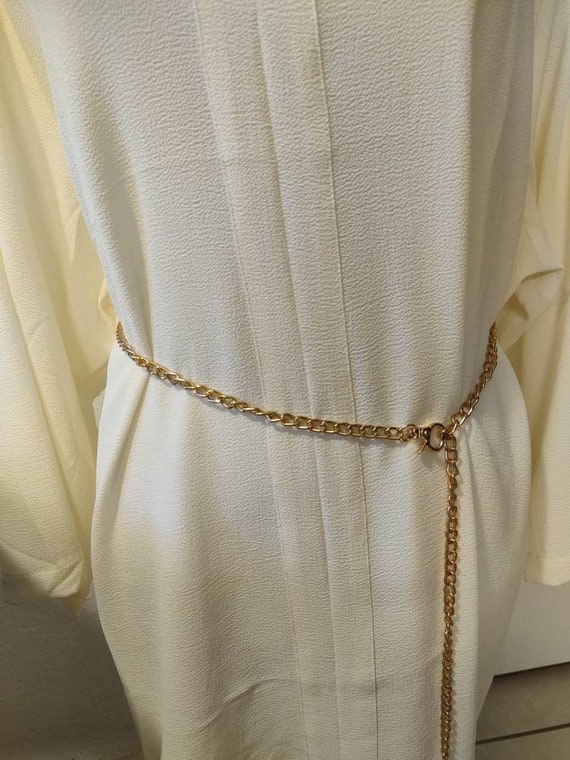 Vintage Link chain belt Bright gold heavyweight plate… Gem