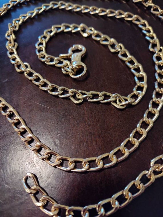 Vintage Link chain belt Bright gold heavyweight plate… Gem
