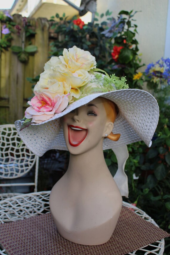 floppy hat with flowers