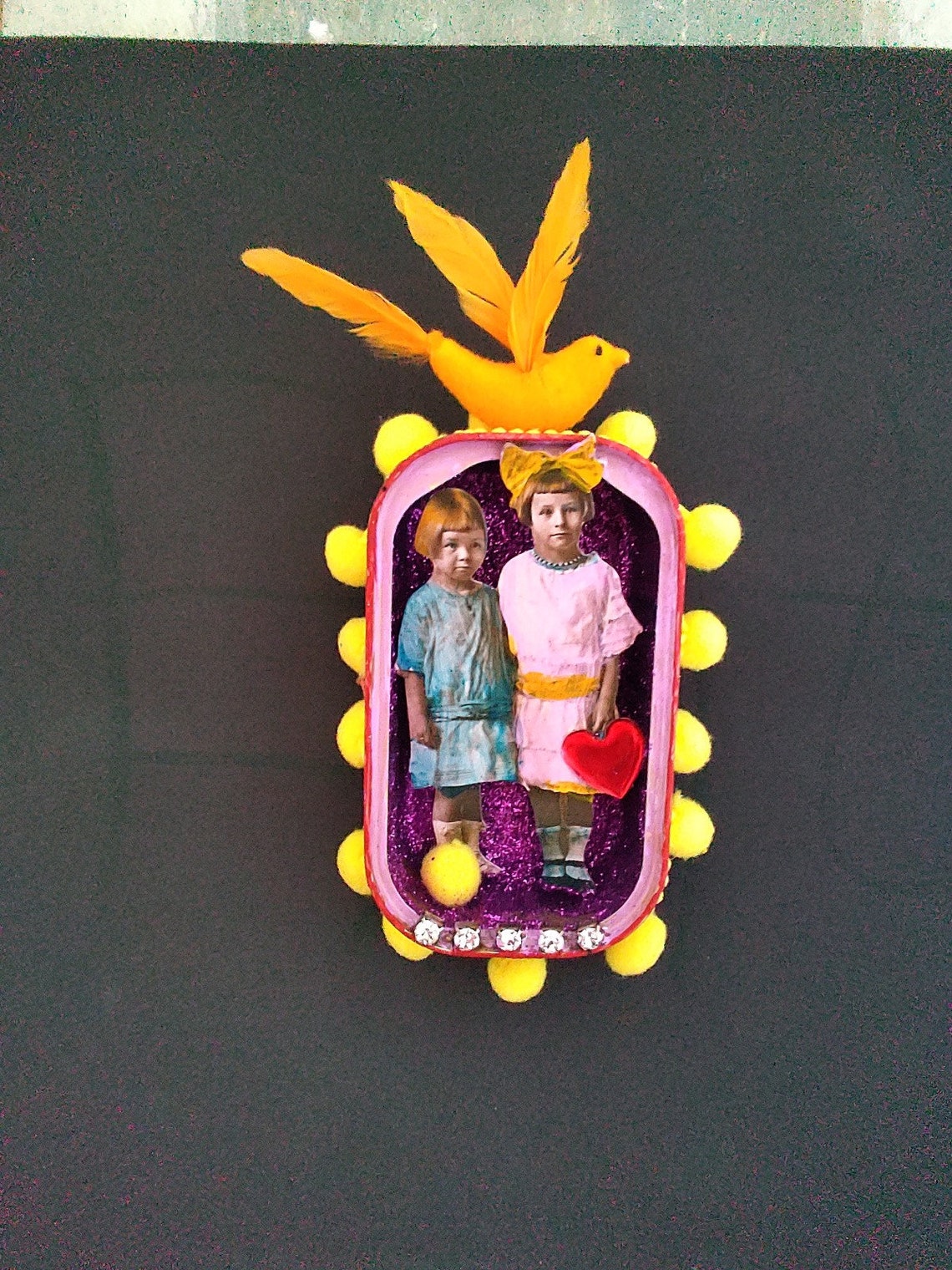 Great Gift Shadow BOX Mixed media art shadow box Kids in a | Etsy