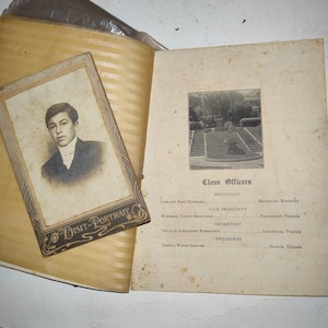 Antique book 1924 Univ. Of Virginia graduating finals with Photo book 100 years old collector item Yearbook Historical document