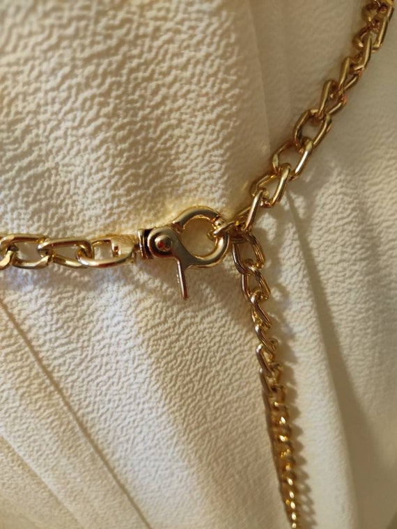 Vintage Link chain belt Bright gold heavyweight plate… Gem