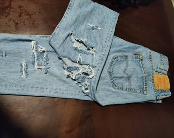 Torn Levi Jeans - Etsy
