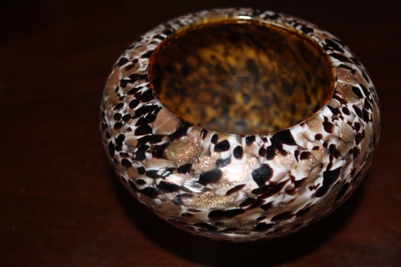 Vintage Italian Hand Blown Glass Bud Vase Brown Tan White Gold Etsy