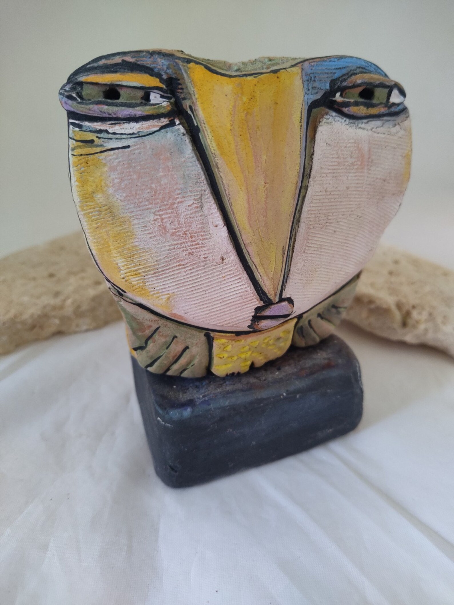 Owl ART wise old owl ceramic sculpture nick-nack art sculpture | Etsy