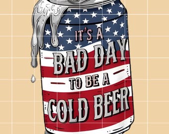 Funny 4th of July Beer Design: Patriotic American Flag PNG (Digital Download