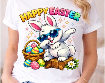 Happy Easter Bunny PNG, Retro Coquette Easter Graphic (Digital Download)